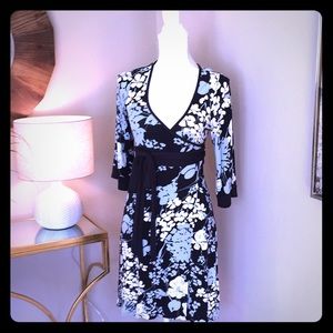 Topshop wraparound navy blue dress, size 6